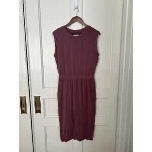 Athleta Santorini Cinch Midi Dress Womens Size Medium Dusty Pink Comfort Stretch